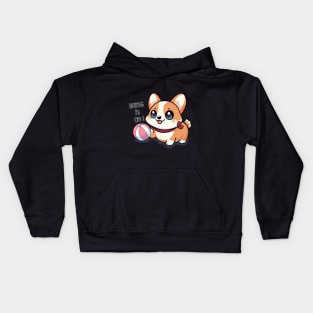 Playing with puppies on holiday Kids Hoodie